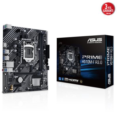 ASUS PRIME H510M-F R3.0 INTEL H470 LGA1200 DDR4 3200 HDMI M2 USB3.2 mATX ASUS 5X PROTECTION III ASUS Q-Design CrashFree BIOS 3