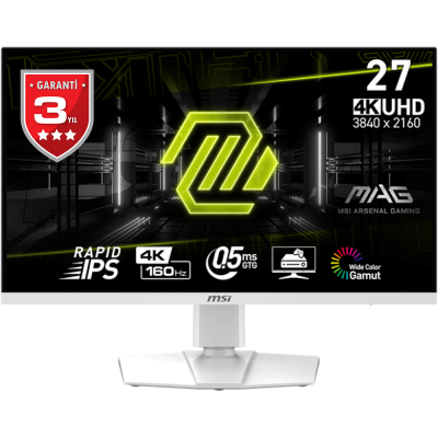 MSI 27 MAG 274URFW FLAT RAPID IPS 3840x2160 (UHD) 16:9 160HZ 1MS G-SYNC COMPATIBLE PIVOT GAMING MONITOR